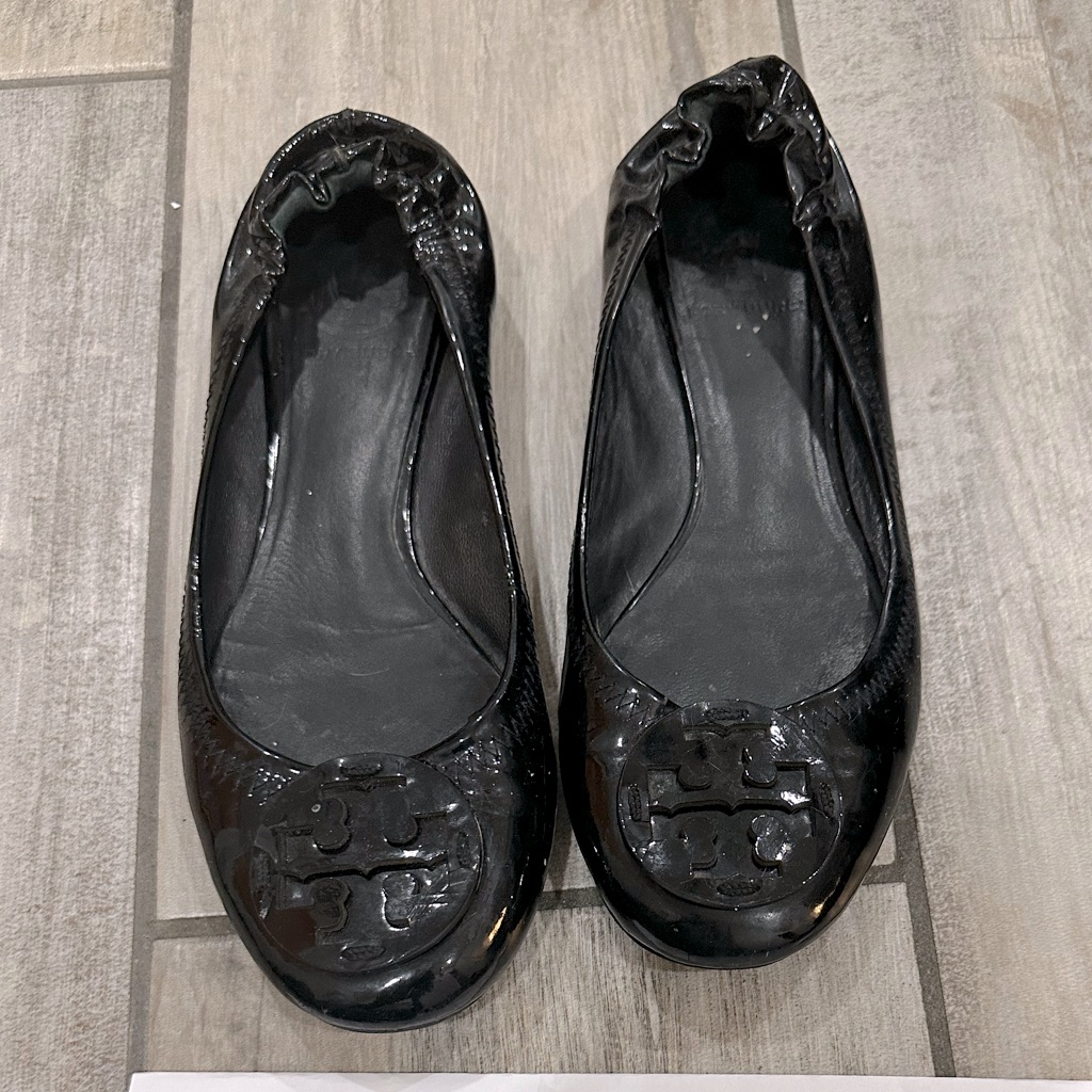 Tory Burch Black Patent Leather Flats